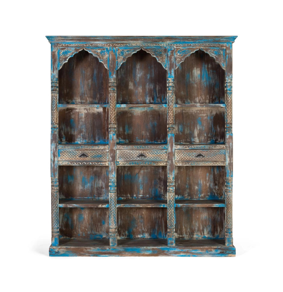 Credenza in legno di mango blu invecchiato 170 cm