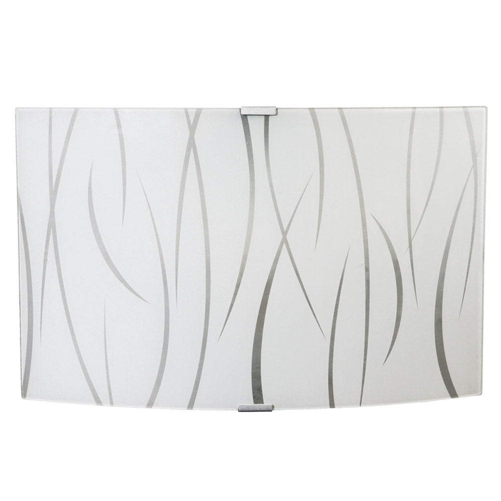 Applique 1xE27 Montatura Argento Vetro Lastra Bianco E-Energy Simone