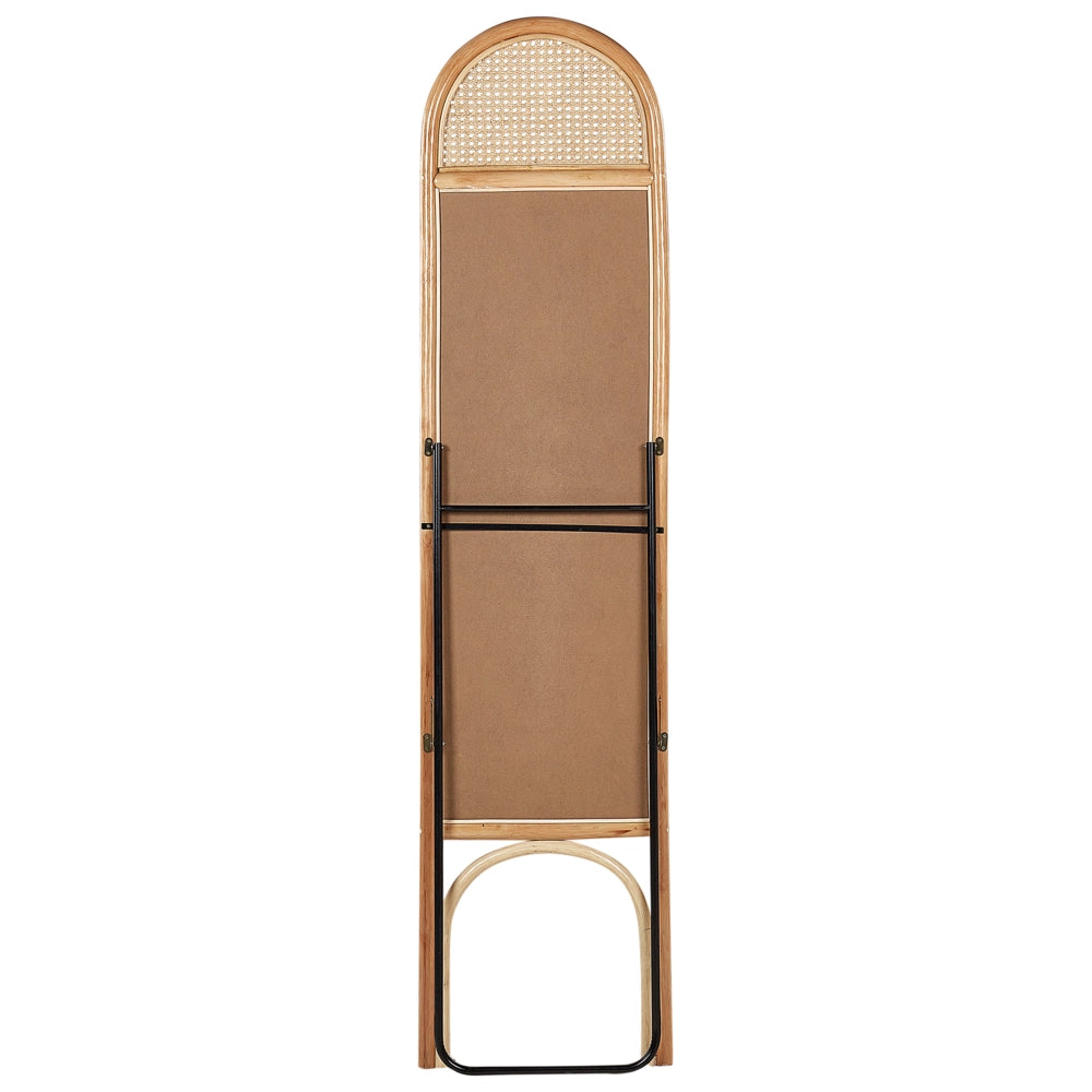 Elegante specchio da terra in rattan naturale tile boho 168x41 cm camera da letto soggiorno