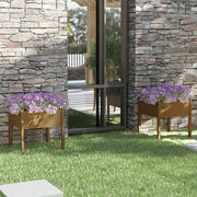 Fioriere 2 pz Ambra 70x70x70 cm in Legno Massello di Pino 810816