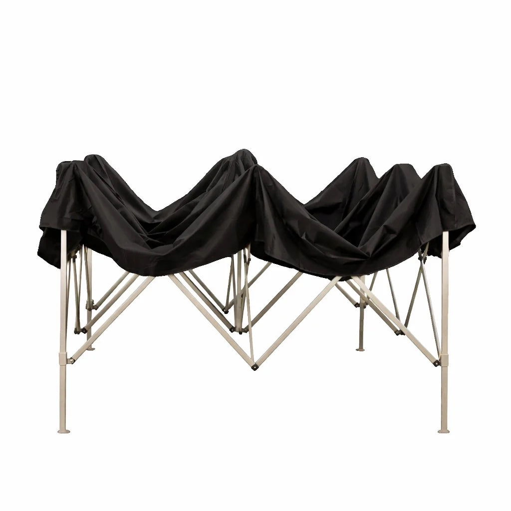 Gazebo richiudibile pieghevole 3 X 3 Nero ricoperto in PVC impermeabile