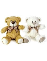Peluche orsetto 30 cm con fiocco,1 pezzo colore casuale,Decar ,Eta 1+