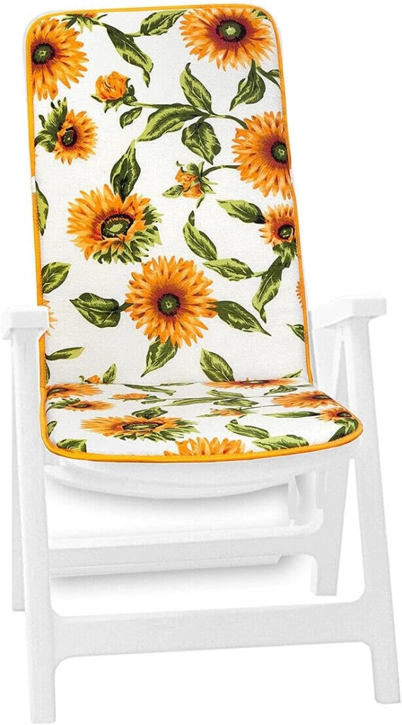 Cuscino Sedia Poltrona Morbido Girasoli Coprisedia Universale Interno Esterno Bianco