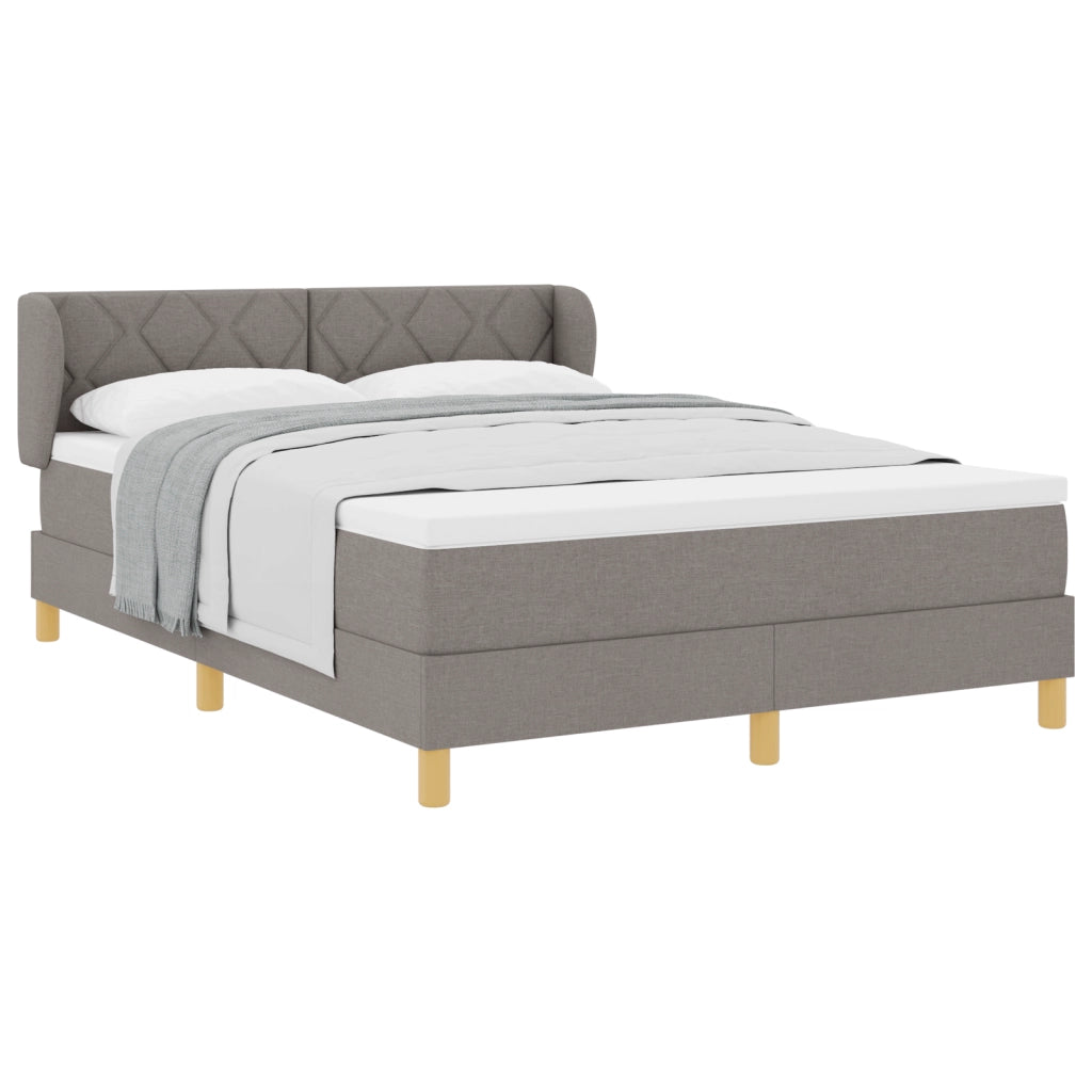 Letto con Rete e Materasso in Tortora - 160x200 cm Tessuto