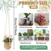 Due macramé portahangai fiori in cotone - set da 2 pezzi Allahome portahangai piante
