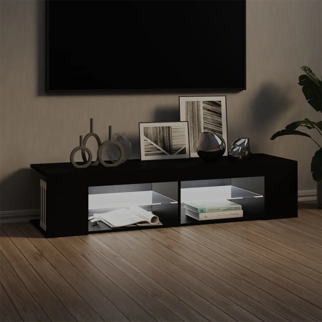 Mobile Porta TV con Luci LED-Mobile per TV-Credenza TV Nero 135x39x30 cm