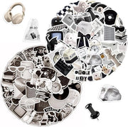 Etichette a Scacchi Bianco e Nero - Set di Etichette Retro Moda Stickers - Etichette Acqua Resistenti Graffiti Etichette Piccole per Adolescenti per Laptop Bagaglio Chitarra Scrapbooking