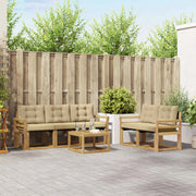 Set di divani da esterno 6 pz Bianco e Beige 3389215