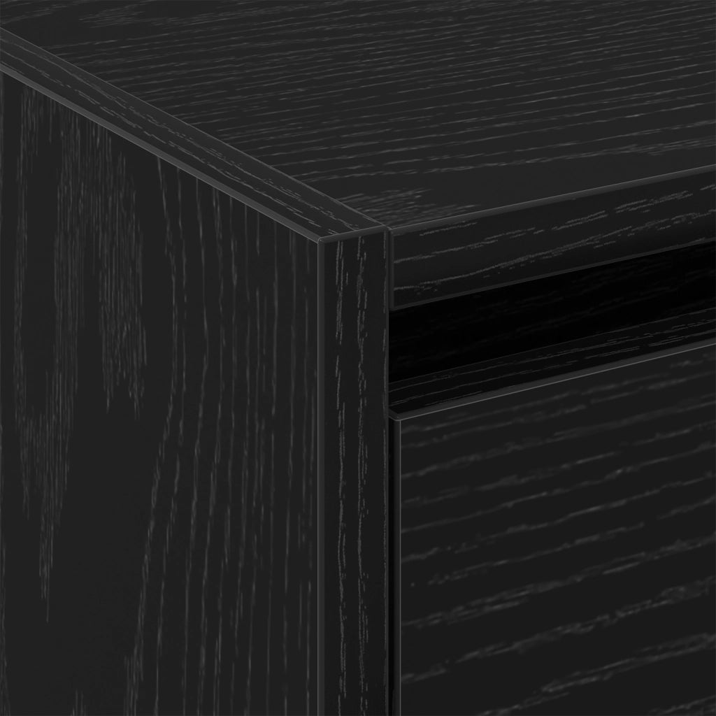 Armadio per scarpe Nero Rovere 80x21x125,5 cm in Legno ingegnerizzato