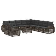Set Divano da Giardino 12 pcs Grigio e Grigio Scuro polyrattan