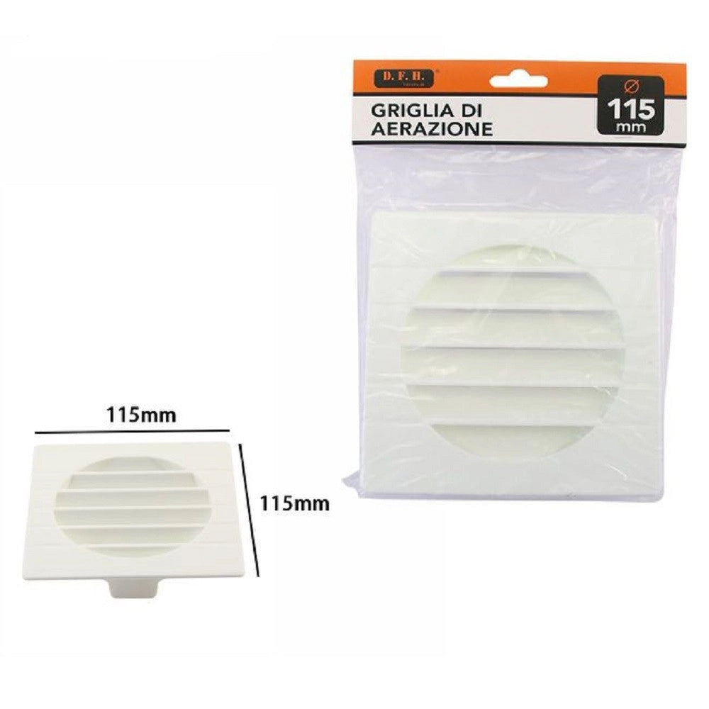 Trade Shop - Griglia Di Ventilazione Quadrata Plastica 115mm Aspirazione Aria Aerazione 71399 -