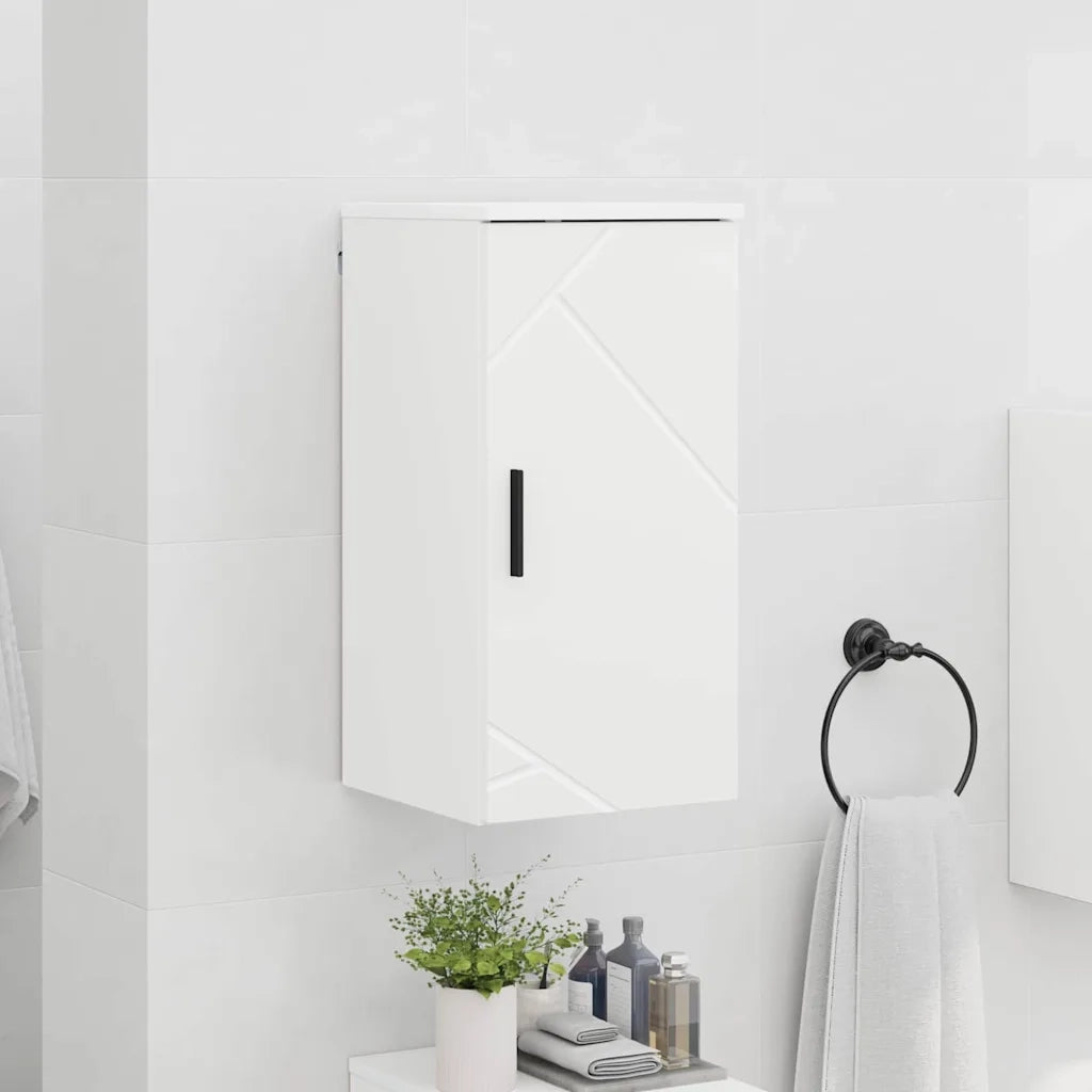 Mobile da Bagno con porta Bianco Lucido 30 x 31,5 x 61 cm