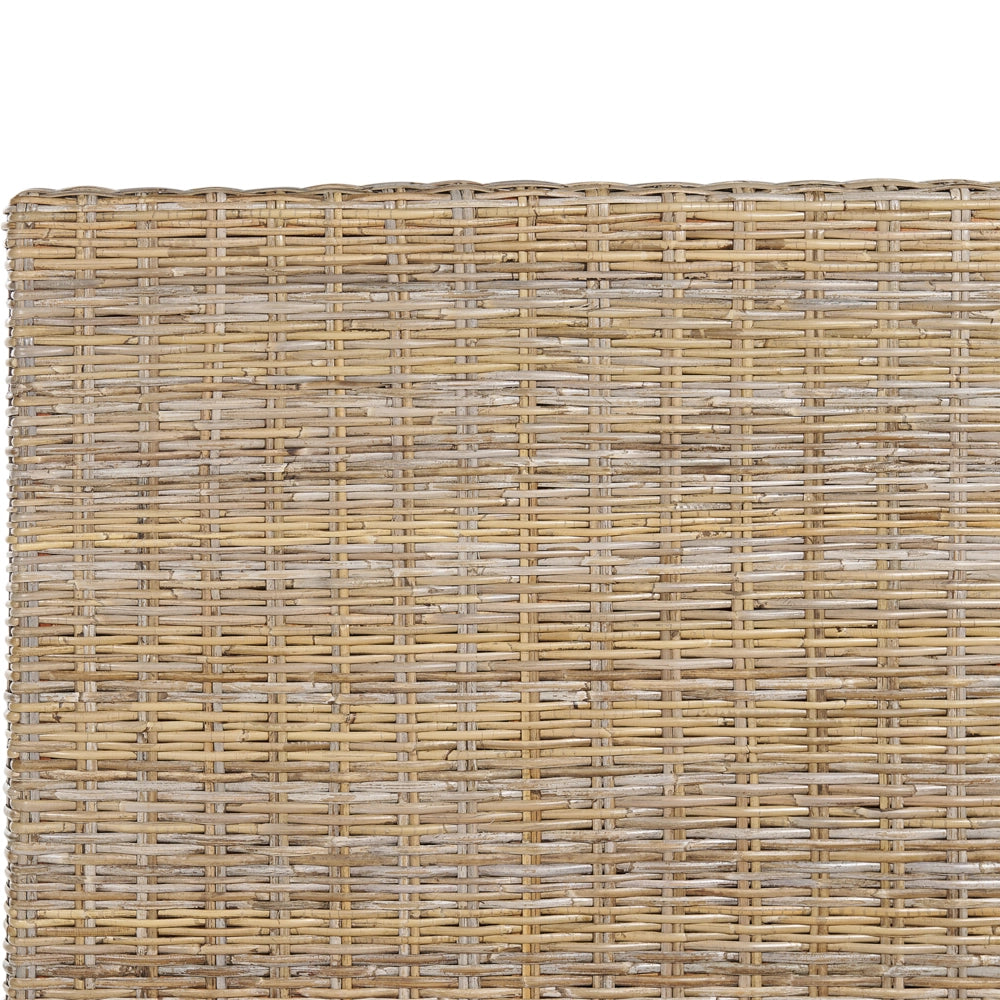 Letto a pannello Rattan naturale Legno di mogano UE Doppio 180 x 200 cm Rete a doghe Testata intrecciata Moderna Boho