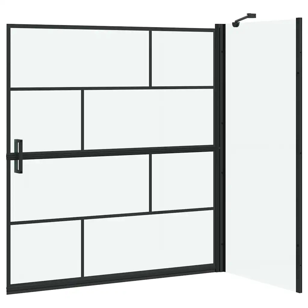 Schermo per Bagno e Doccia Nero e trasparente 116 x 68 x 128 cm CFW7734739