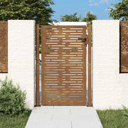 Cancello da giardino 100x150 cm in acciaio Corten design quadrato 153199