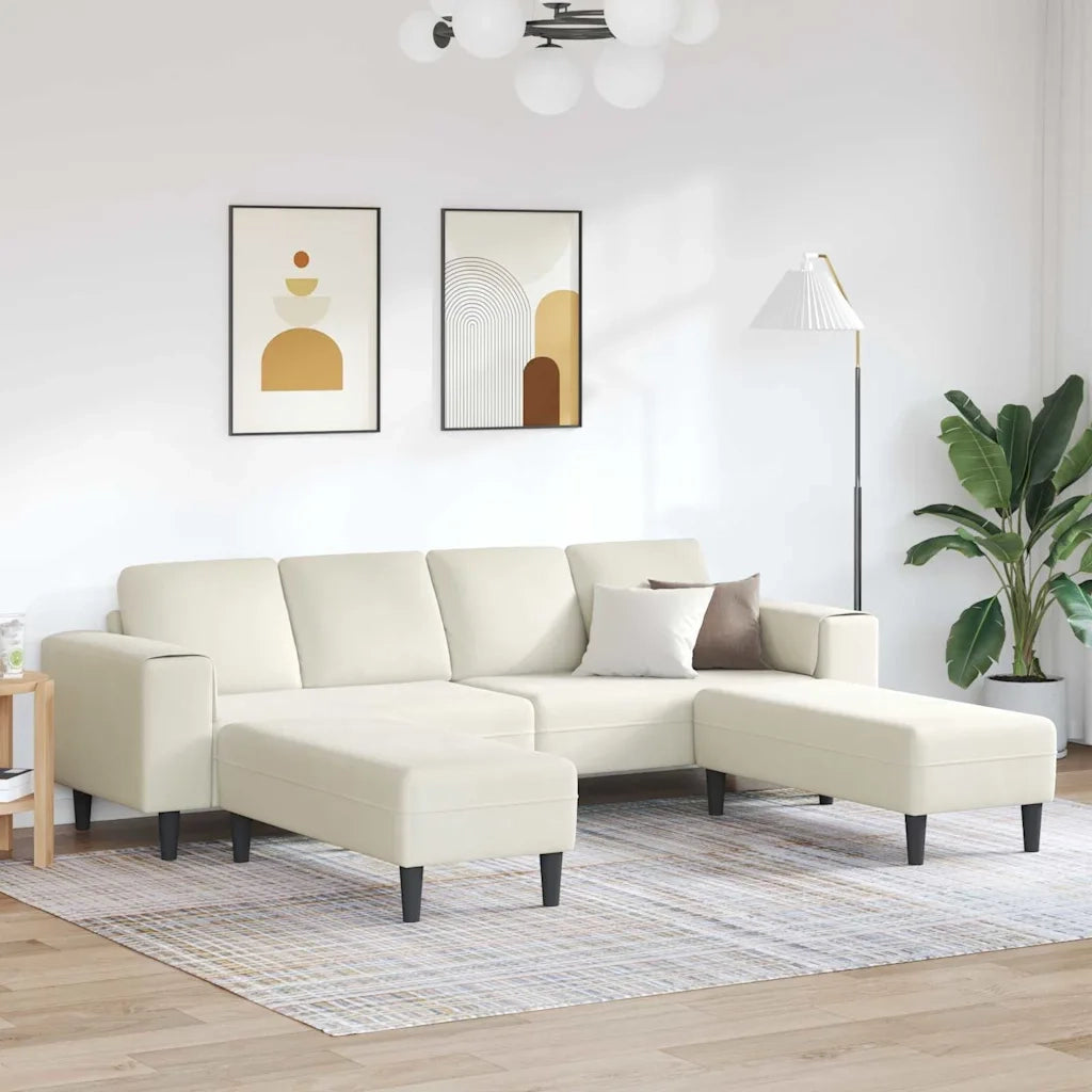 Set di divani 3 pcs Crema Velluto