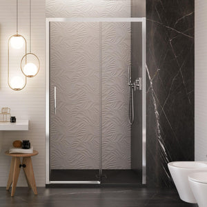 Porta Parete Doccia 140 cm 1 Anta Scorrevoe in Cristallo Trasparente 6mm H195 Bonussi Eliane