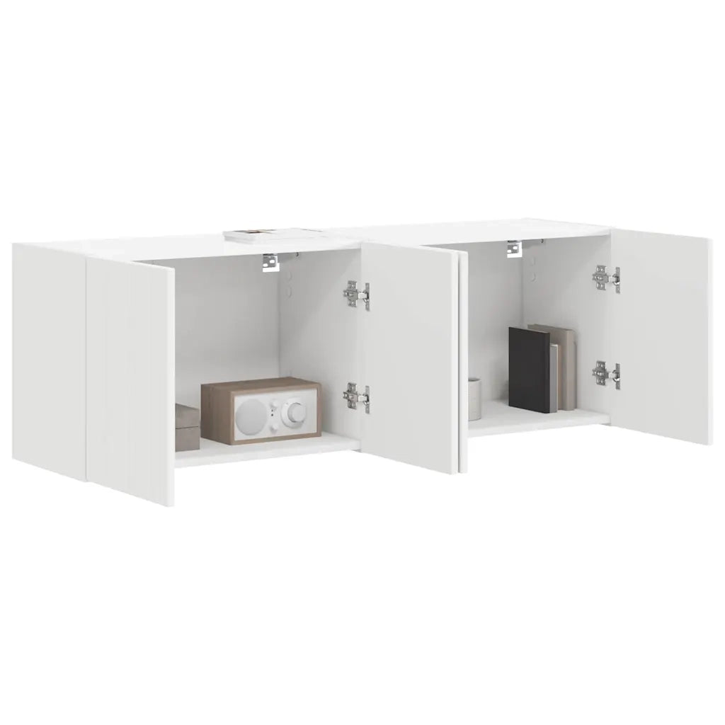 Mobile TV da parete 2 pz-Set di 2 Mobile TV a Muro-Credenza TV Bianco 59,5 x 31 x 40 cm