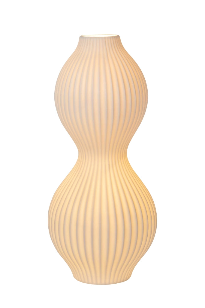 Lampada da tavolo in porcellana glamour bianca 40cm E14 Lucide