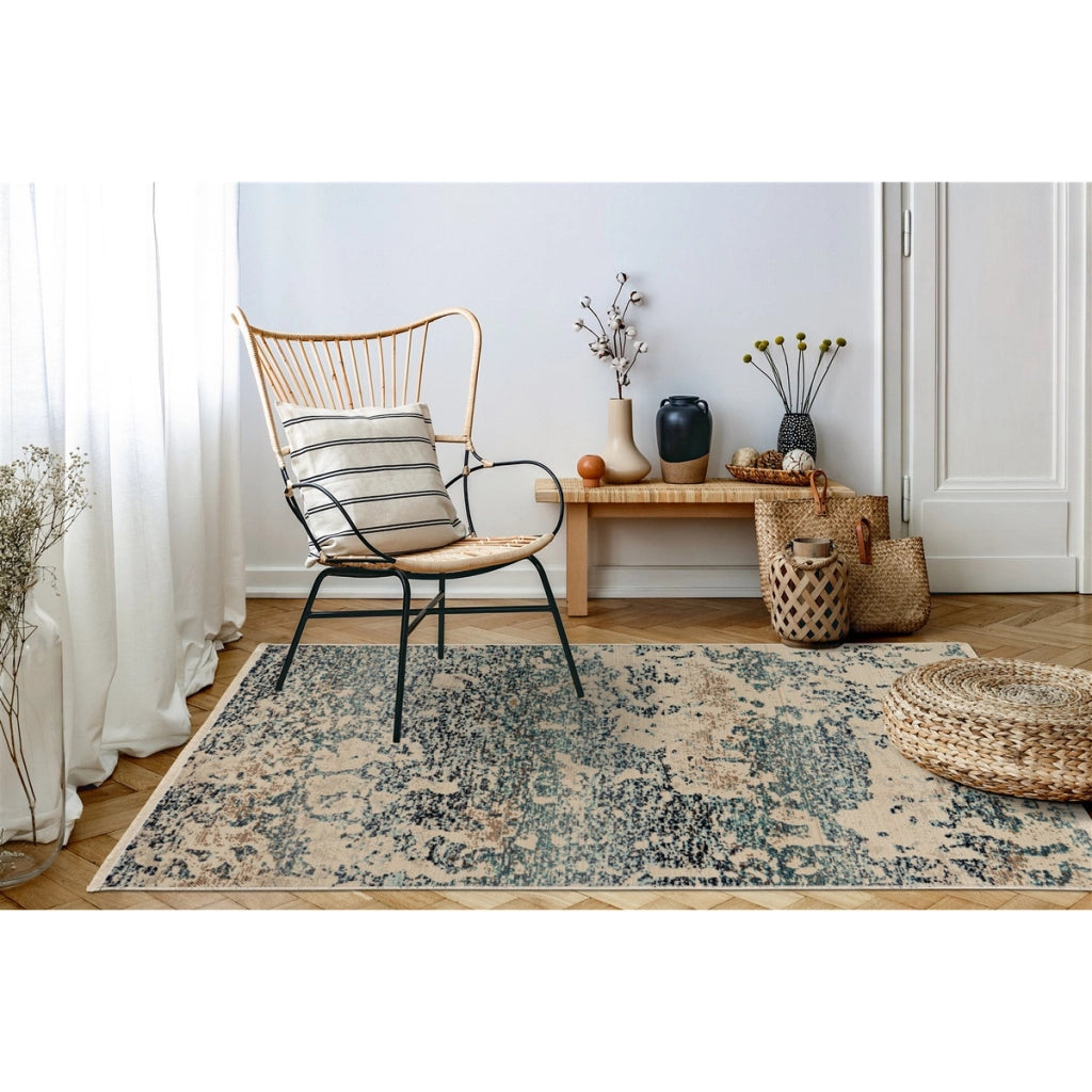 Tappeto Charu 300 Blu in stile vintage