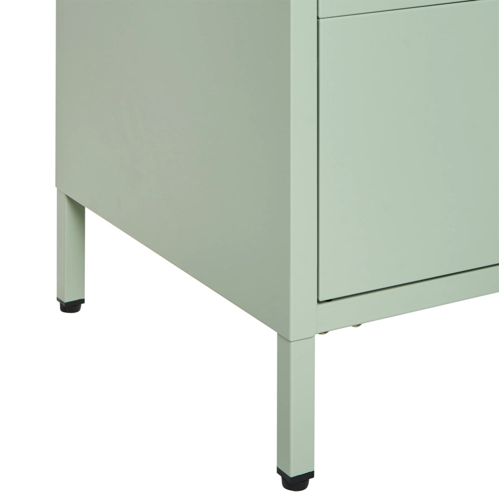 Comodino industriale moderno in acciaio 2 cassetti verde menta Design Industriale Mobili Contenitori