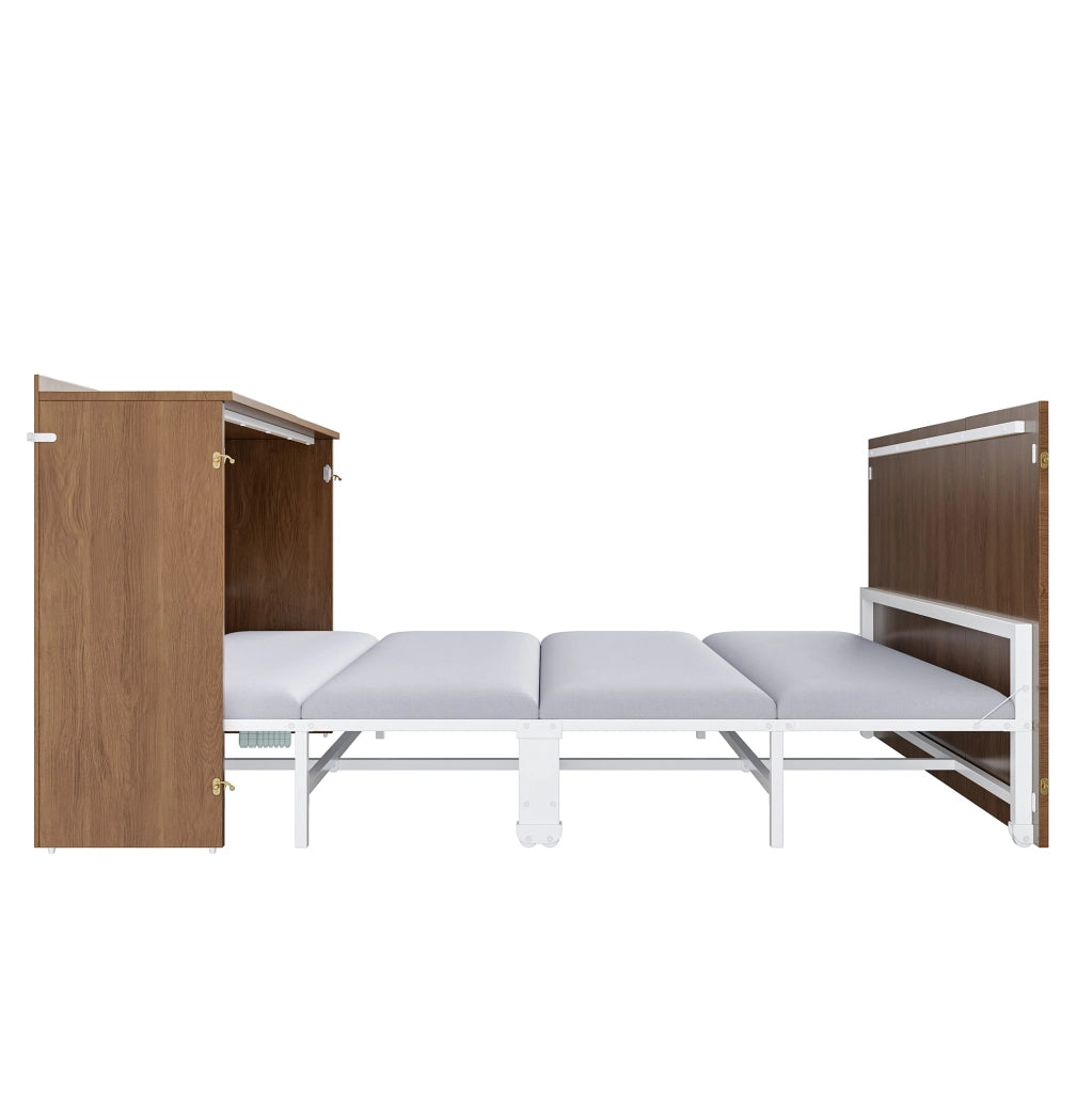 Letto pieghevole a scomparsa 140x200 cm in legno e metallo; colore legno