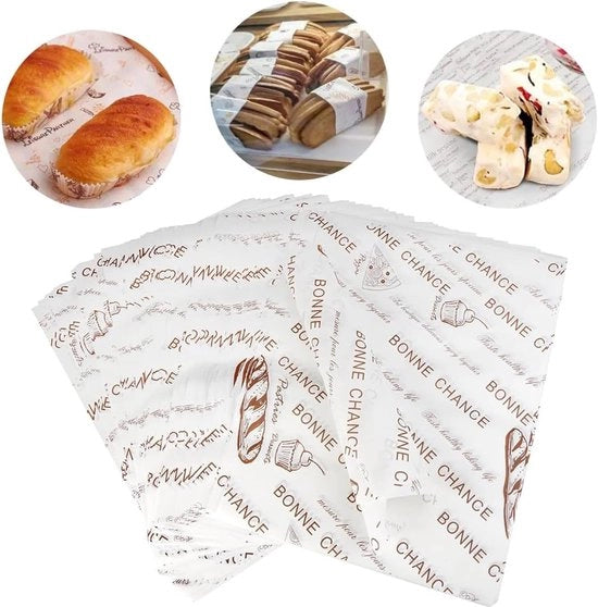 Papel di Confezione per Alimenti - 36 x 26 cm - Inerte per Formaggi e Pane - Papel per Insaccati e Confezione - Papel di Confezione per Alimenti Sicuro - Ideale per Hamburger, Patat Fritte e Altro