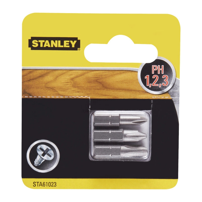 PIRANHA STANLEY STA61023 (x61023)  3 INSERTI MM.25 PH 1-2-3- STANLEY- 1,0 pz