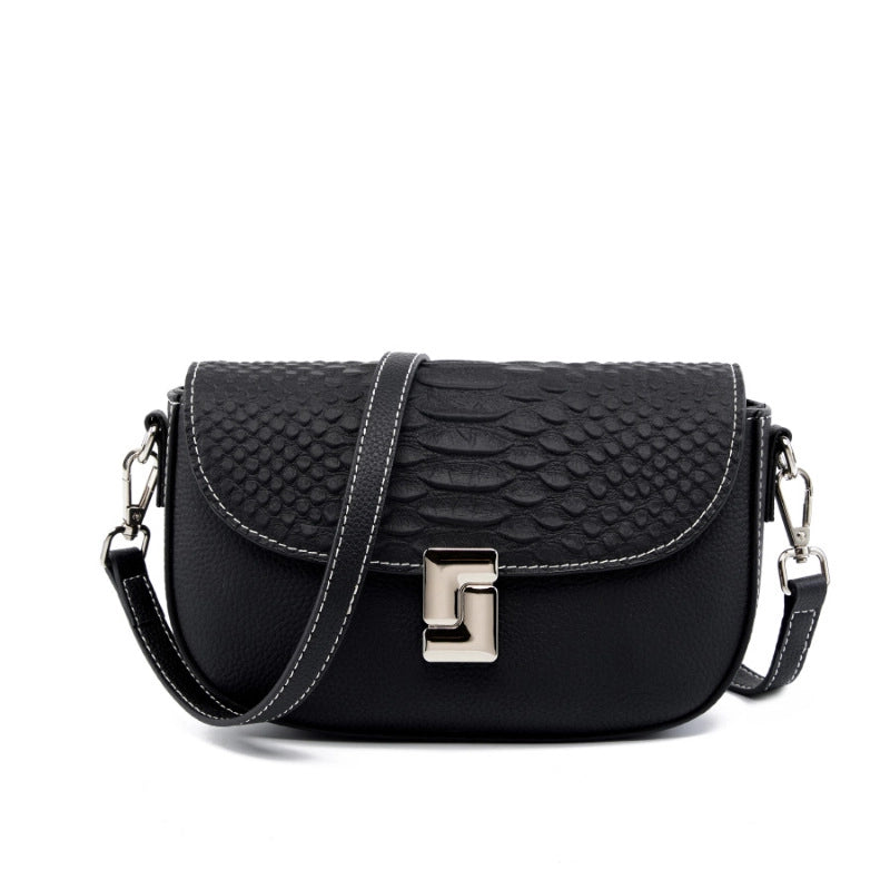Borsa a tracolla da donna in vera pelle, grande capacit¨¤, piccola borsa quadrata, nera
