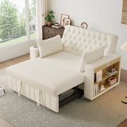 DIVANO LETTO 140x137x84 cm in Chenille Beige, 2 posti, 2 cuscini