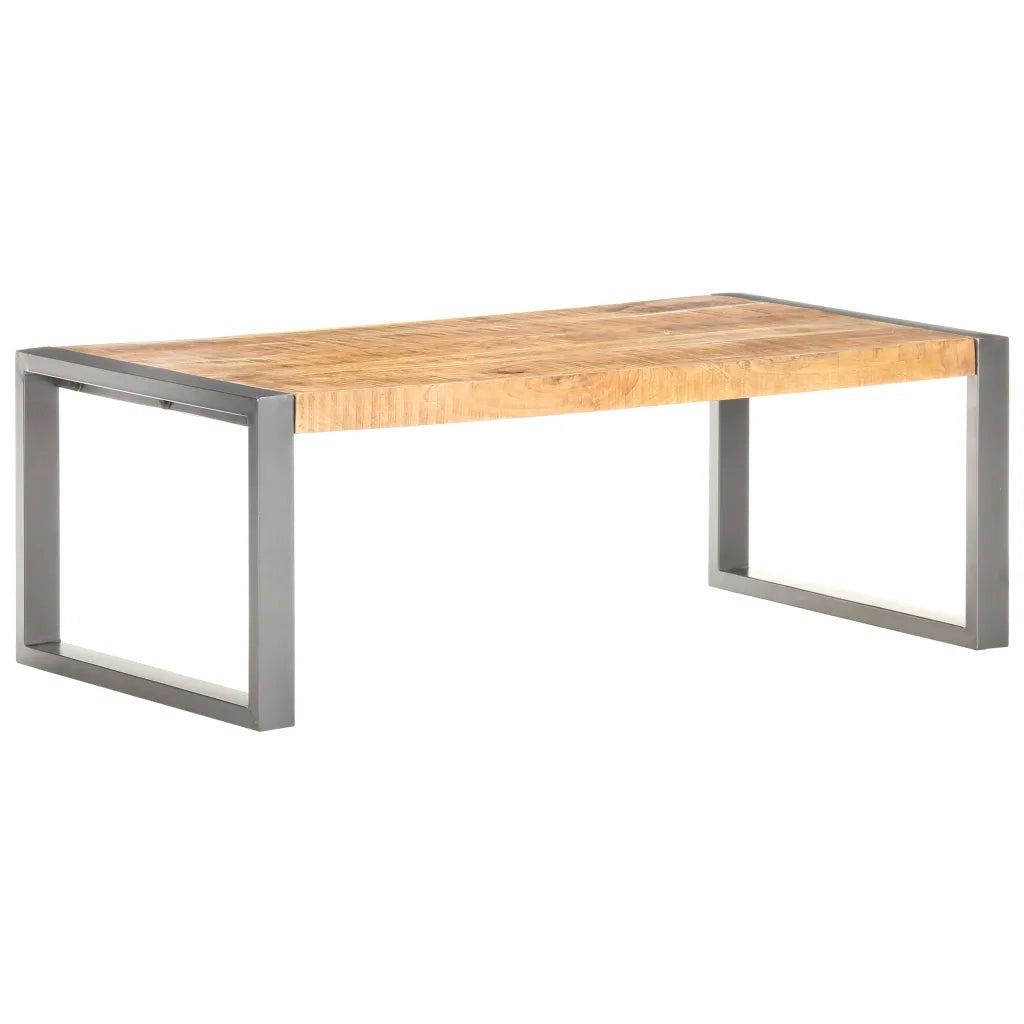 Tavolino da Salotto-Tavolino da soggiorno-Tavolo 110x60x40 cm in Legno di Mango Grezzo