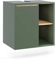 Mobiletto per lavabo Viola, Verde/Artigianale, 60 x 60 cm con ripiani aperti