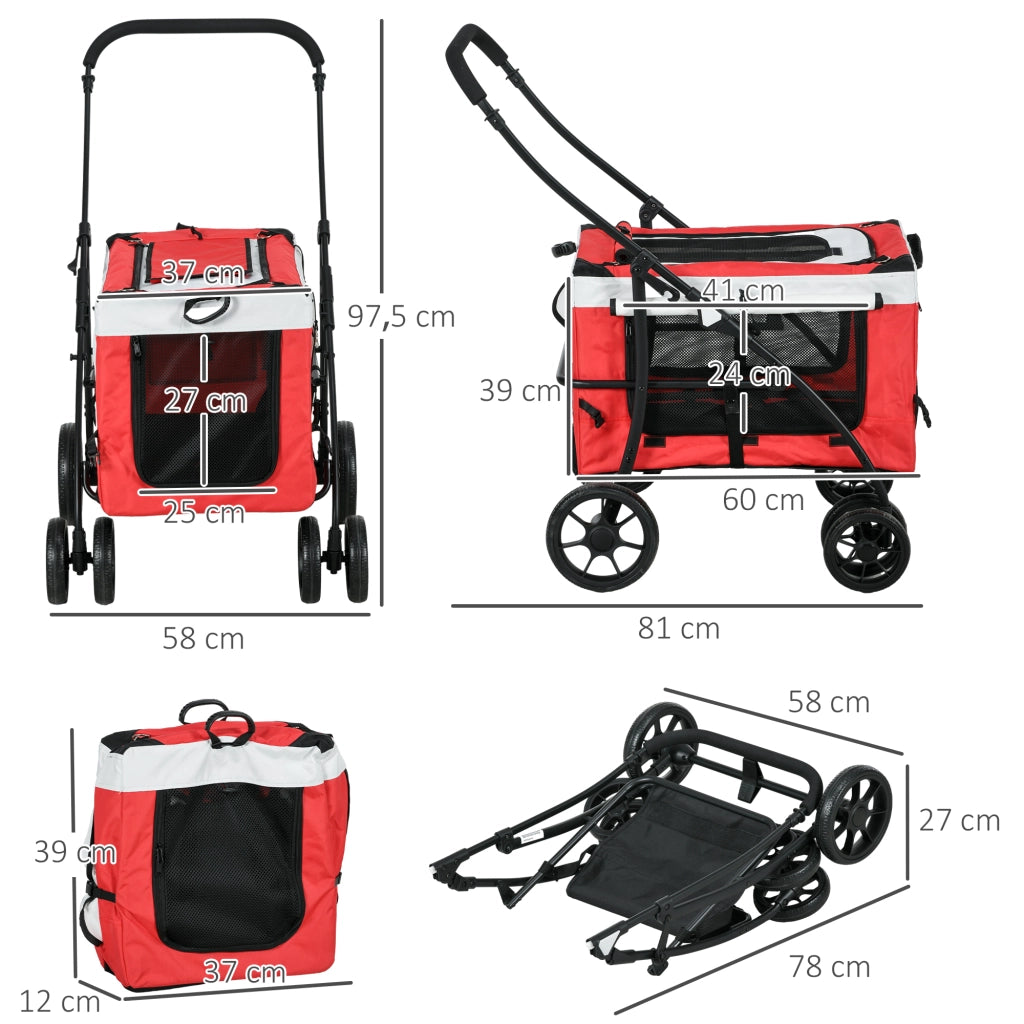 Lettino per animali domestici ¨C zephmum ¨C 81x58x97.5 cm rosso