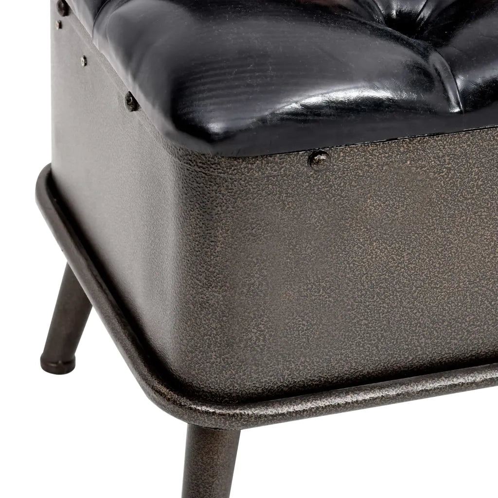 Cassapanca con Schienale-Baule-Armadietto contenitore 110 cm Nera in Similpelle