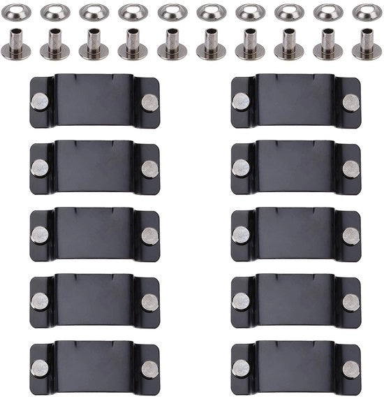 Ottimizzatore per Misurini - 10 Pezzi - Supporto per Cintura di Misurino - Riemstop per Cintura di Attrezzi - Nero - Installazione Facile - Clip per Misurino
