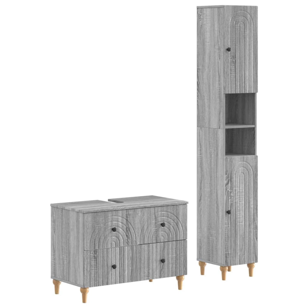 Set di Armadi da Bagno da 2 Pezzi ALKMAAR Sonoma grigio 3417510