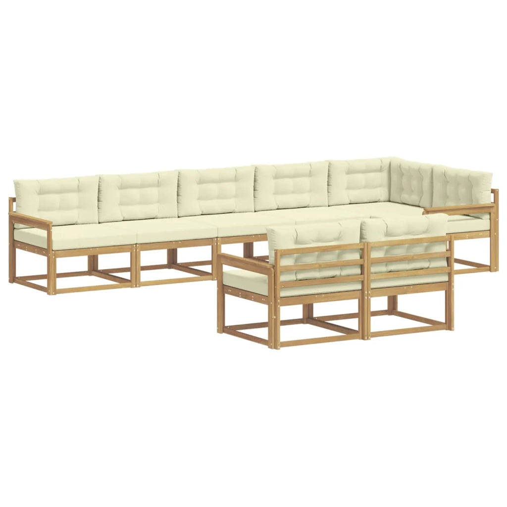 Set di divani da esterno 6 pcs Bianco e Crema Poliestere 3386609