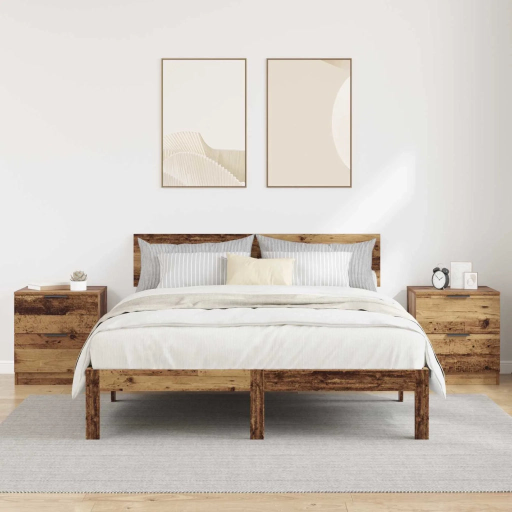 Armadio da Notte 2 pcs Legno vecchio 45 x 39 x 50cm