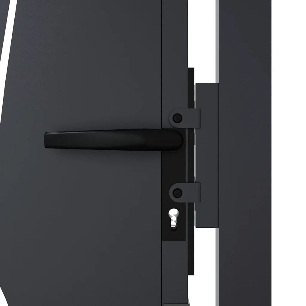 Cancello da giardino antracite 100x175 cm in acciaio design erba 153170