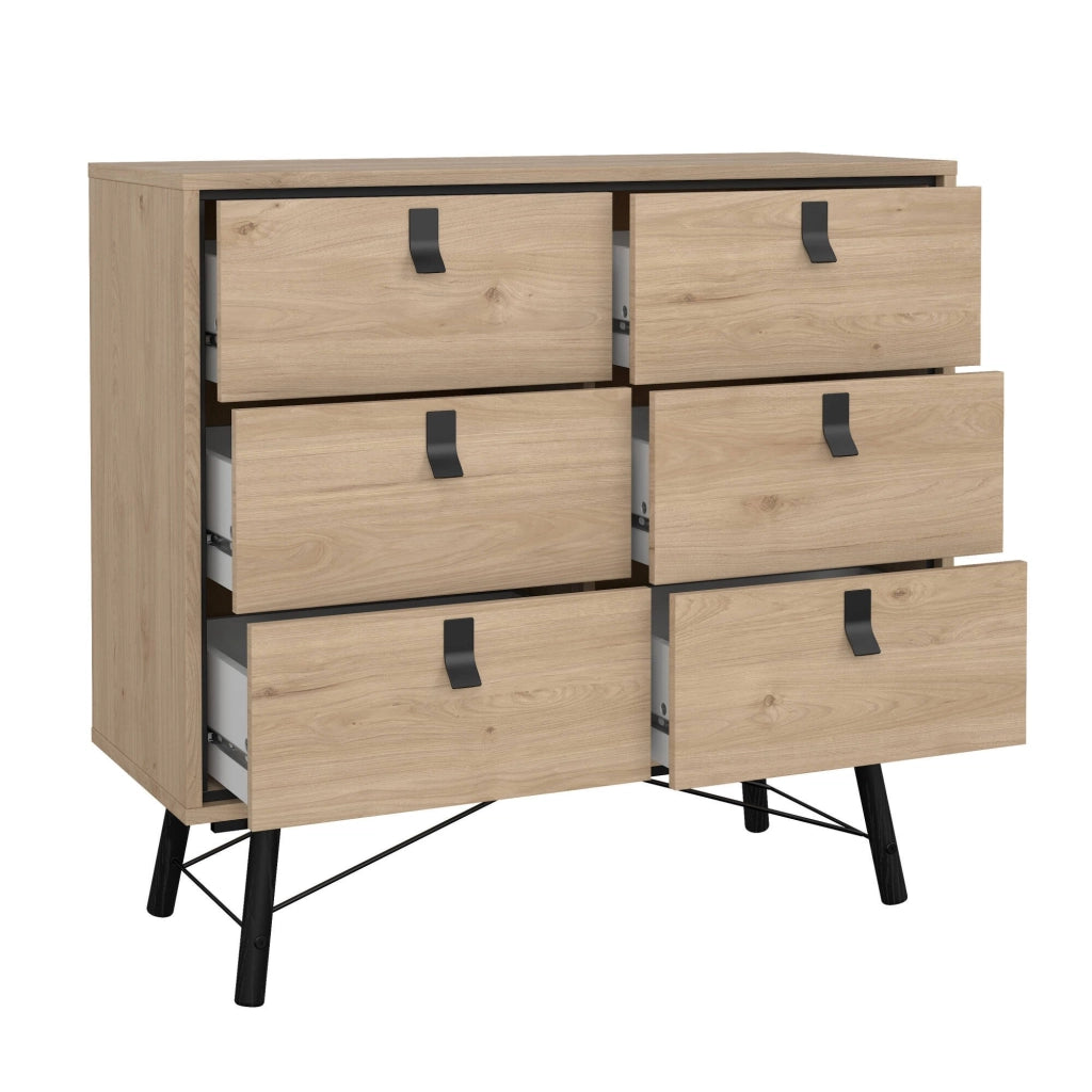 Credenza Maka, Buffet da soggiorno, Madia da salotto, Dispensa da cucina, 102x40 h95 cm, Rovere