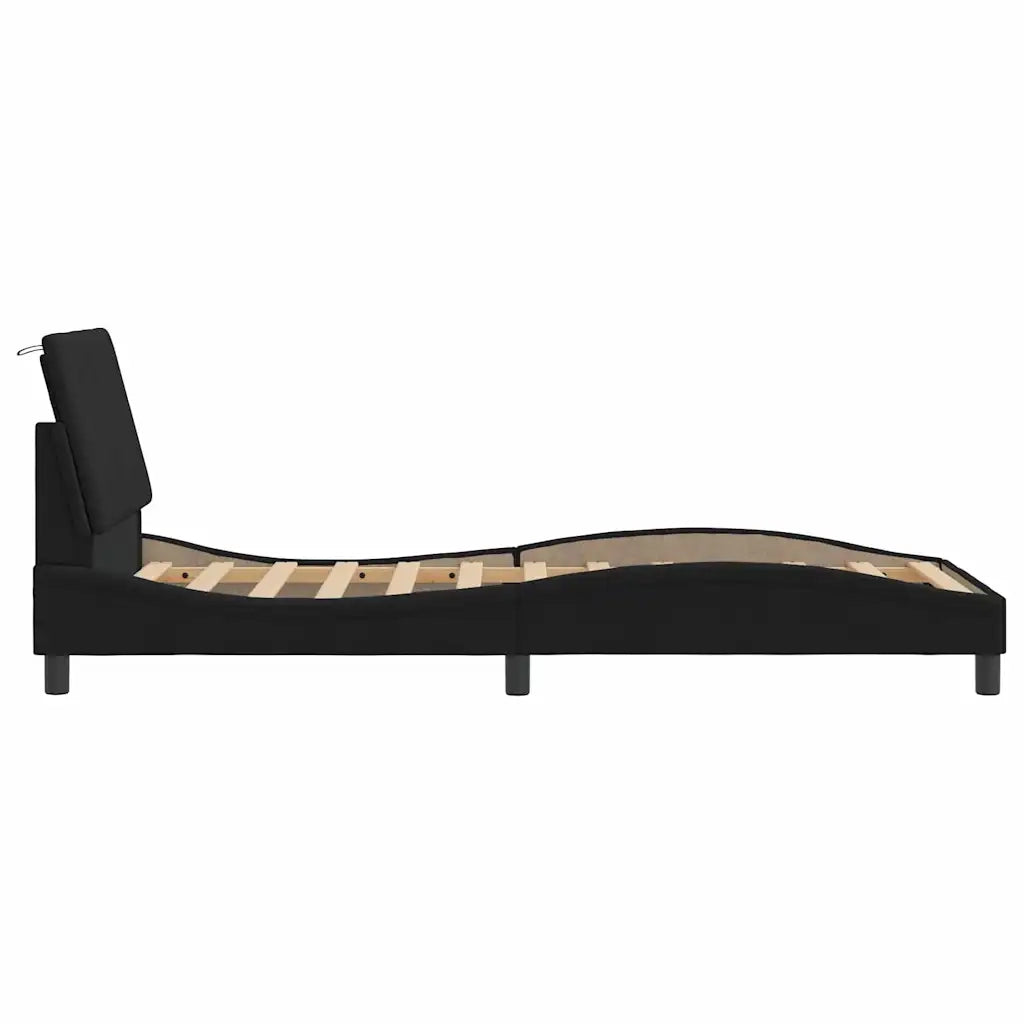 Giroletto senza Materasso Hanko Nero 80x200 cm in Velluto