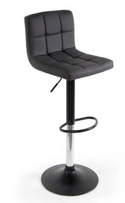 SGABELLO DA INTERNO EFFETTO SIMILPELLE CON BASE NERA 44X37X80-110CM NERO