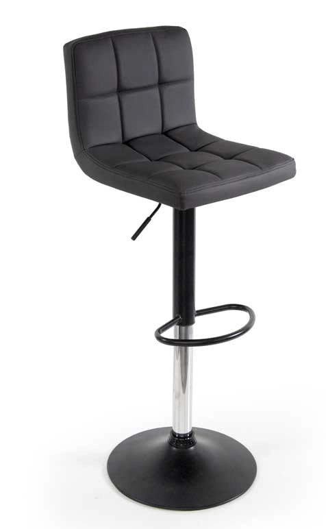SGABELLO DA INTERNO EFFETTO SIMILPELLE CON BASE NERA 44X37X80-110CM NERO