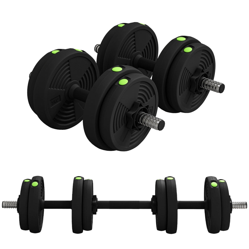 Haltere Regolabile 2 in 1 ¨C Zephmum ¨C 15 kg, Nero e Verde