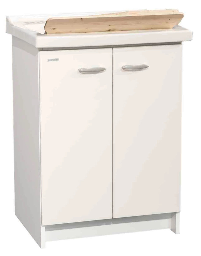 Mobile Lavatoio 63x50x87 cm 2 Ante Asse in Legno Montegrappa Acqua Marella Bianco Lucido