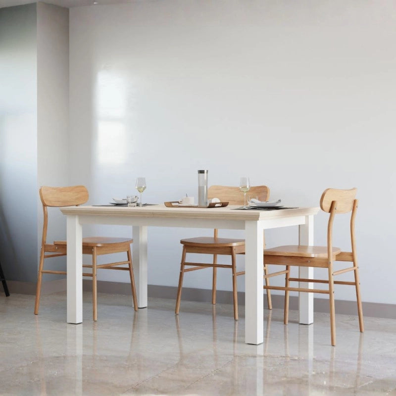 Tavolo allungabile Essenza con piano rovere e struttura bianca