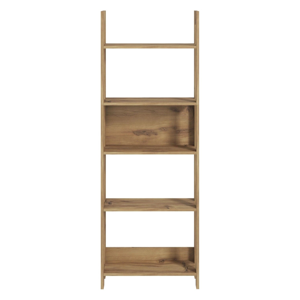 Biblioteca Mantello, Libreria 5 Ripiani, 64x30x180h cm Marrone Rovere