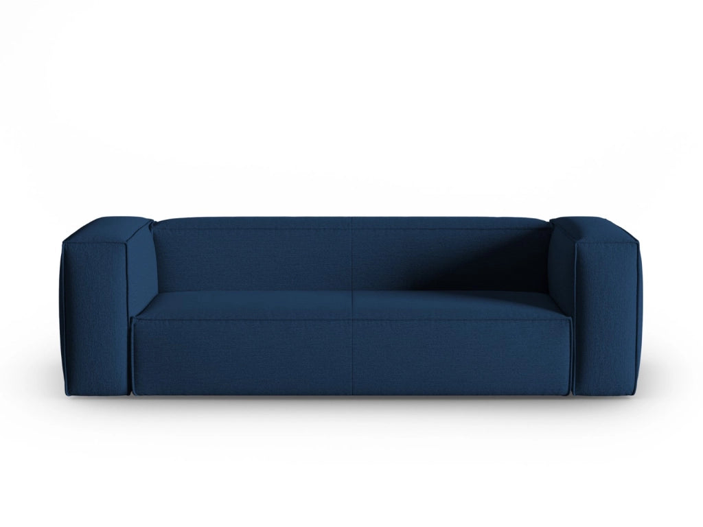 Cosmopolitan Design - Divano "Mackay" 4 posti in velluto strutturato blu scuro 