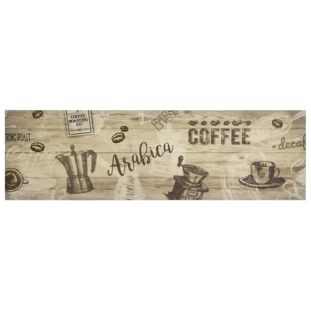 Tappeto da Cucina Lavabile-Tappetino da Cucina Marrone Caff¨¨ 45x150 cm in Velluto