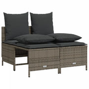Set Divani da Giardino 4 pz | Set Salotto da Giardino con Cuscini in Polyrattan Grigio